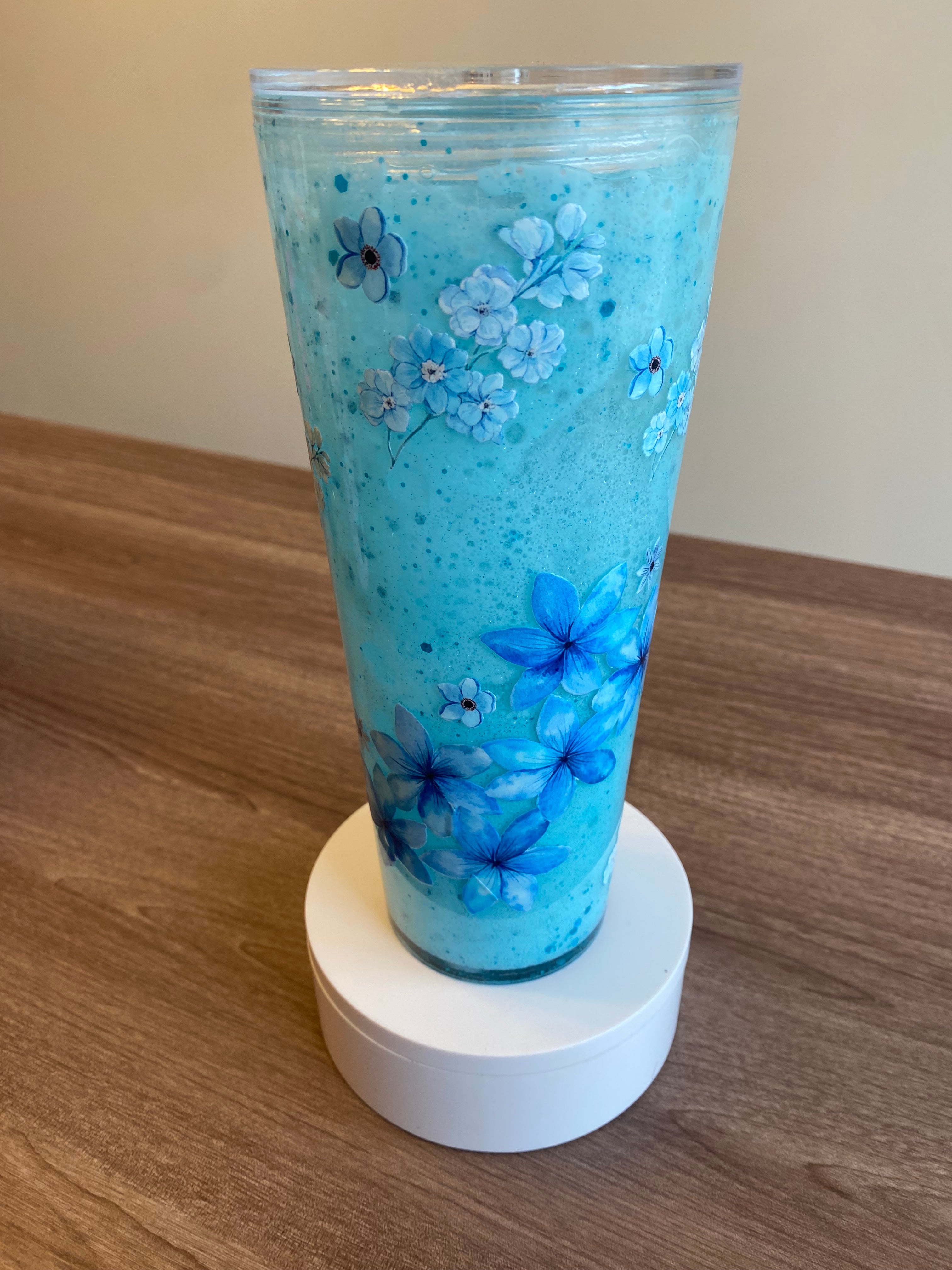Blue Floral- 24 oz Acrylic