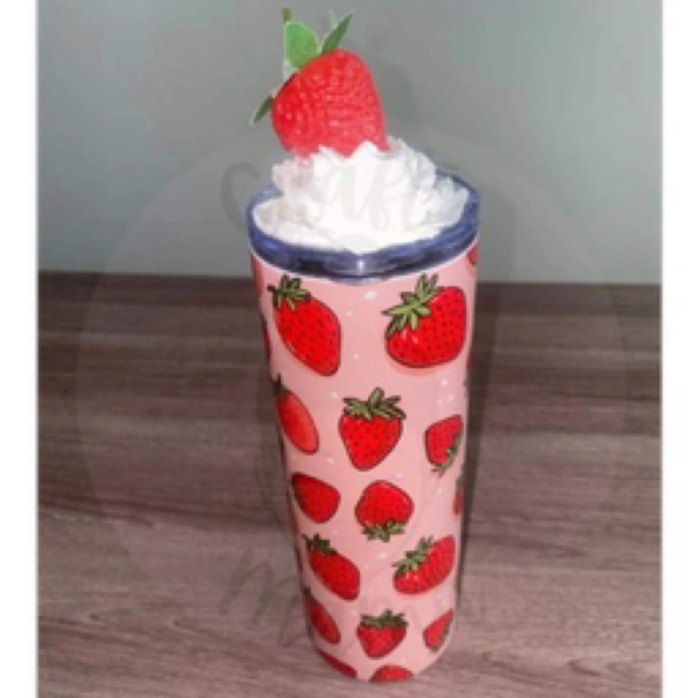Strawberries and Cream- 20 oz Stainless Steel Tumbler