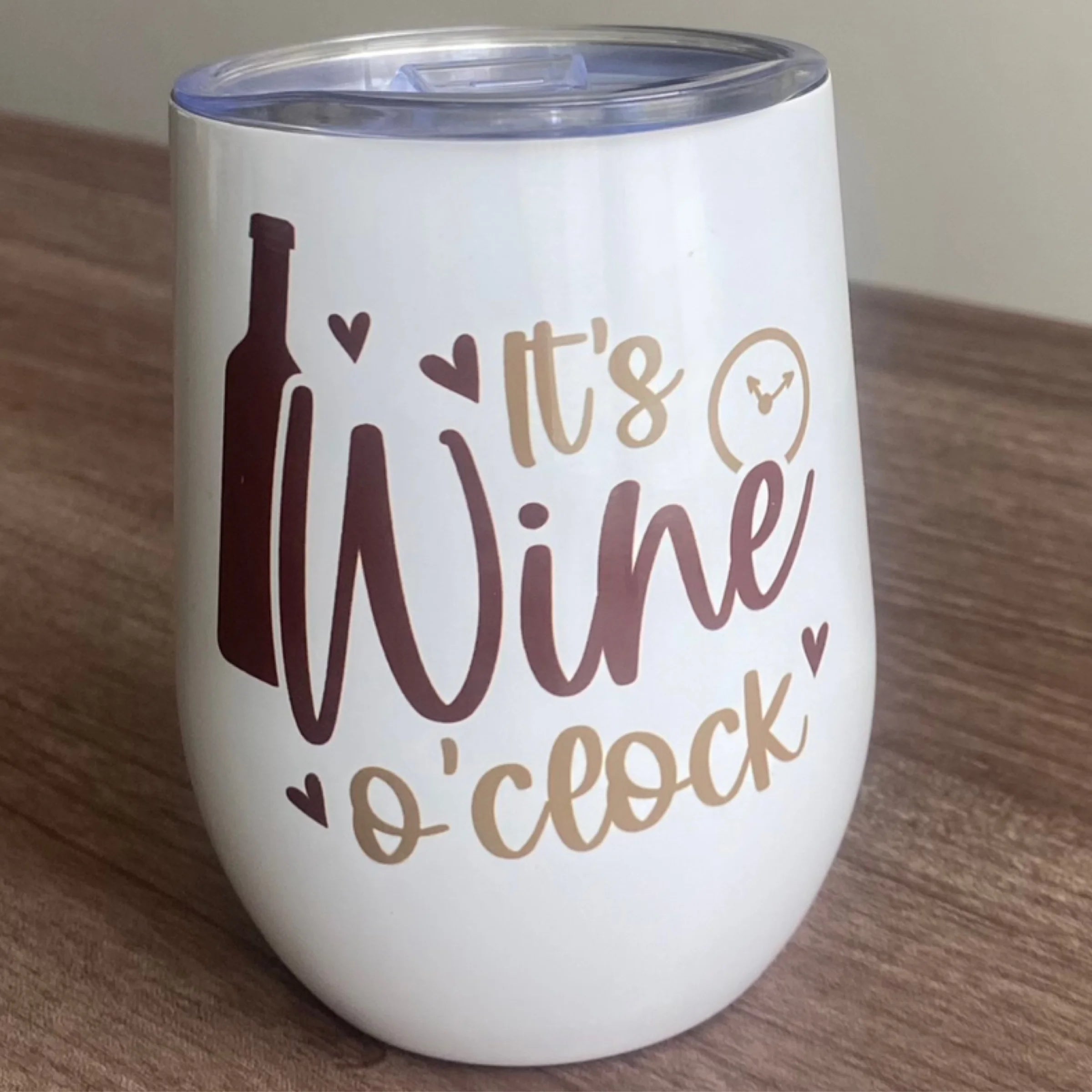 Wine O'clock- 12 oz Stainless Steel Wine Tumbler