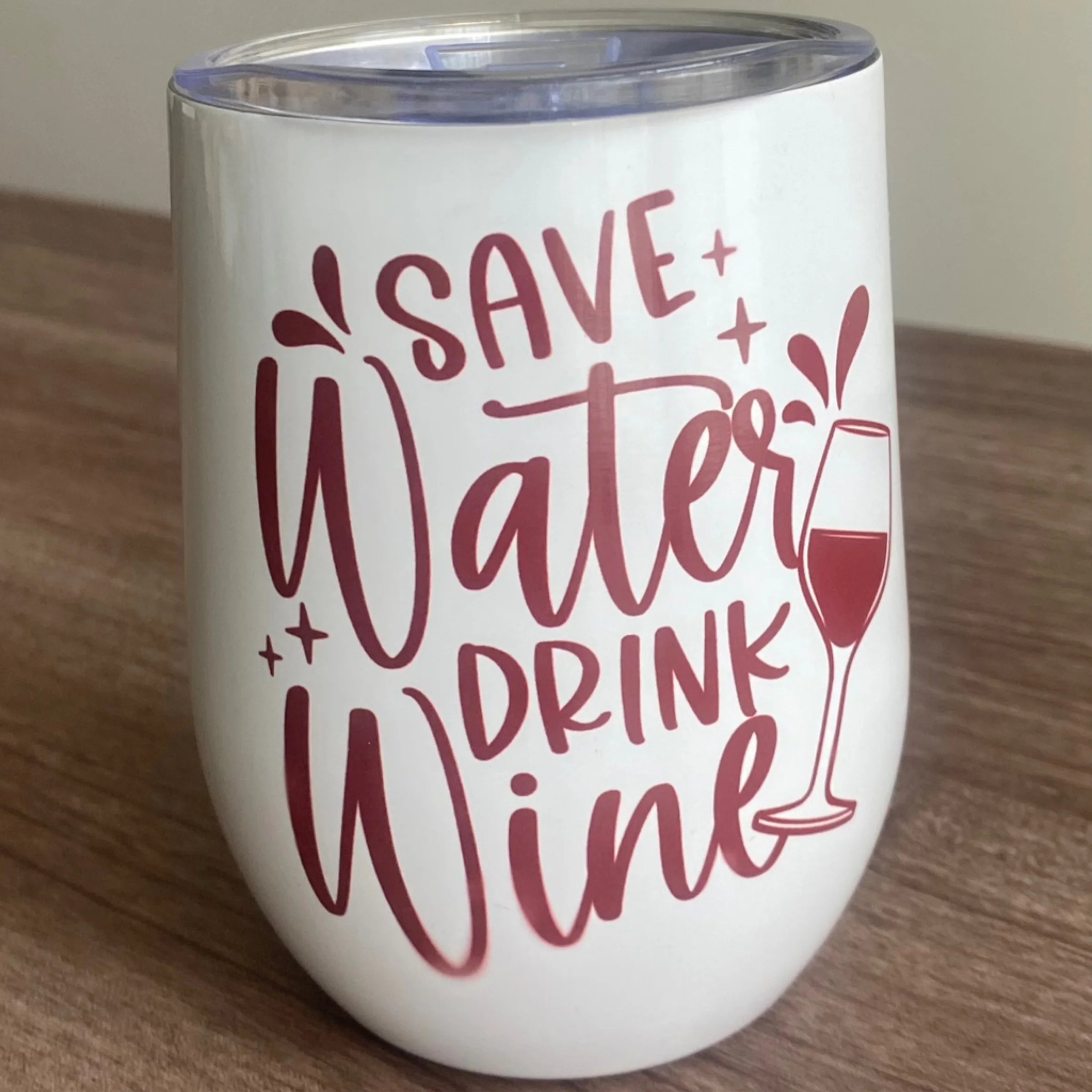 Save Water- 12 oz Stainless Steel Wine Tumbler