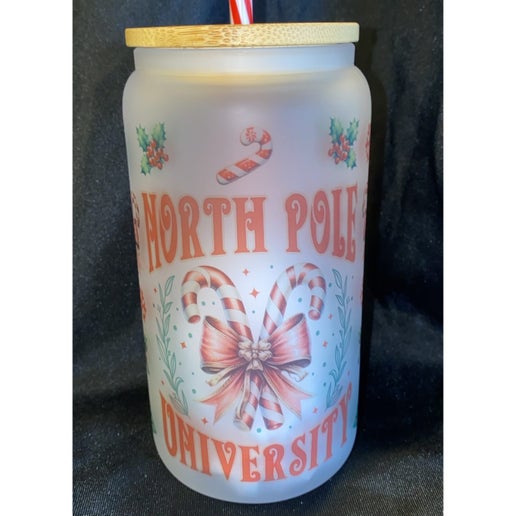 North Pole University- 16 oz Libbey Glass